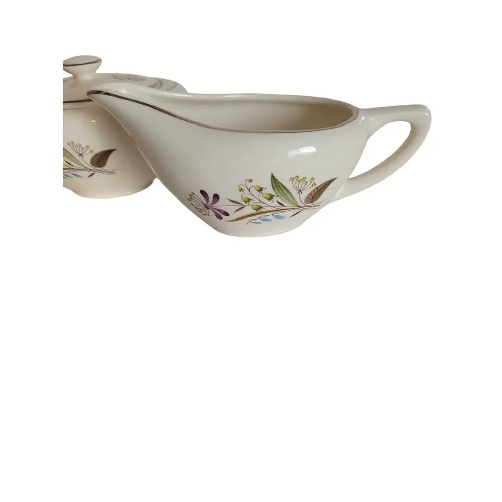 Edwin Knowles Porcelain 'Botany' Creamer and Sugar Set